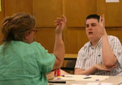 Picture of Melody Bock-Freeman teaching a student